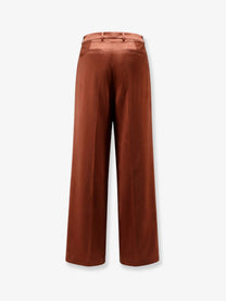 Dries Van Noten Women's Viscose Blend Trousers Choco