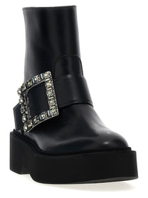 Roger Vivier Viv Rangers Ankle Boots Black