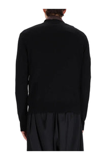 Vivienne Westwood men’s Alex jersey black long-sleeved knit sweater with ribbed collar and cuffs