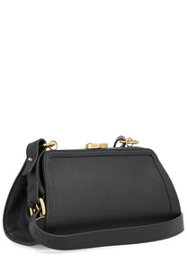 Vivienne westwood unisex bag ascot black leather clutch with gold-tone hardware and detachable shoulder strap