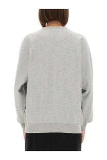 Vivienne westwood unisex sweatshirt in grey heathered fabric with ribbed cuffs and hem for casual wear