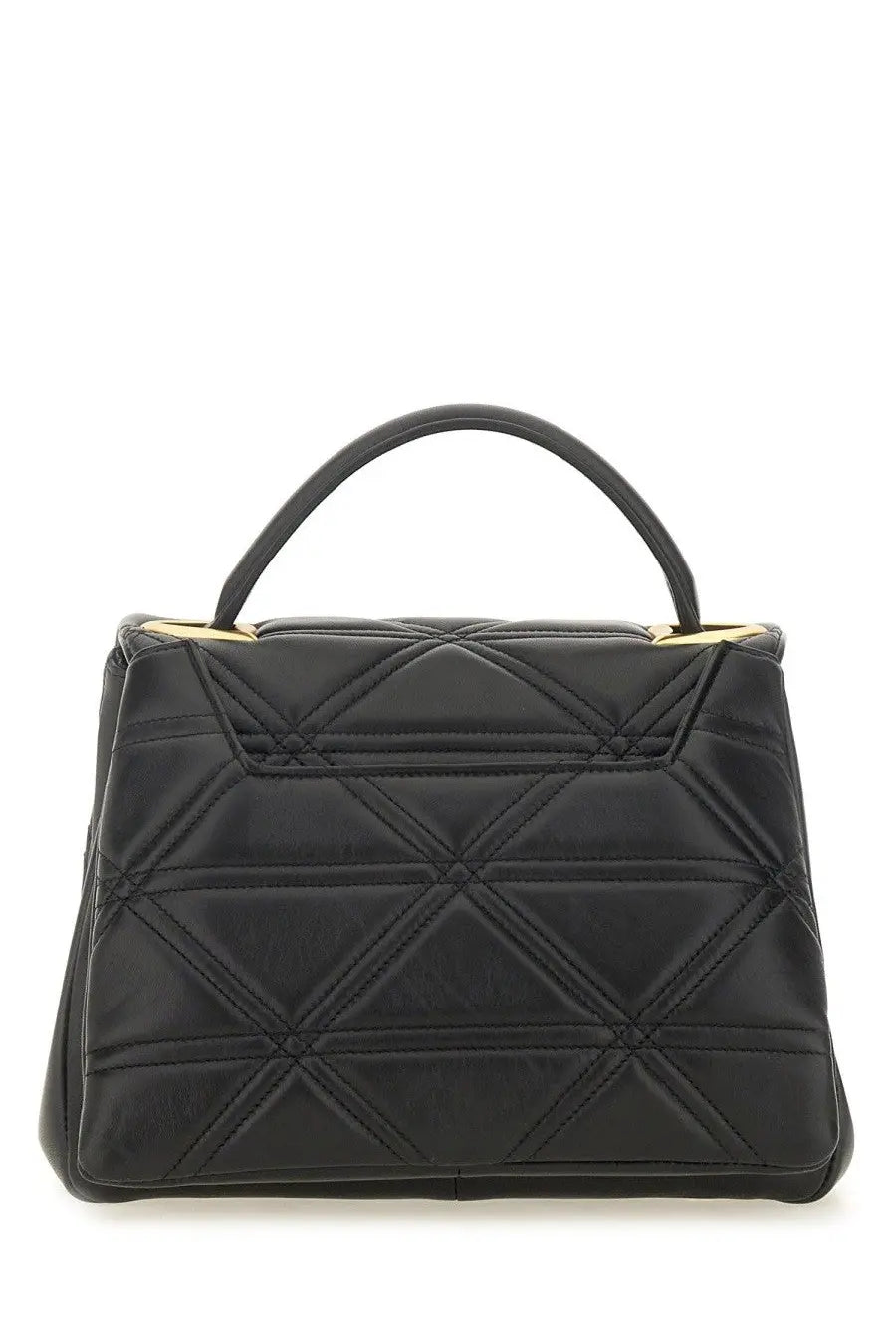 Vivienne Westwood women’s black quilted leather handbag with gold-tone hardware for stylish everyday use