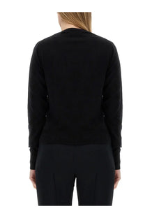 Vivienne Westwood women’s Bea shirt black long-sleeved knit sweater with round neckline and ribbed cuffs