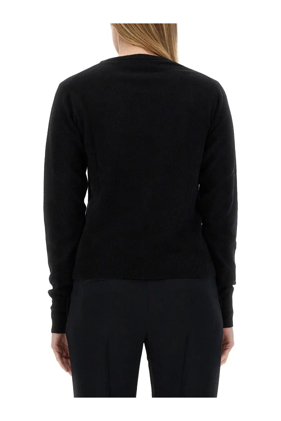 Vivienne Westwood women’s Bea shirt black long-sleeved knit sweater with simple elegant design