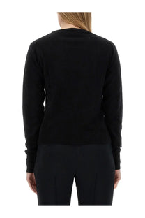 Vivienne Westwood women’s Bea shirt black long-sleeved knit sweater with simple elegant design