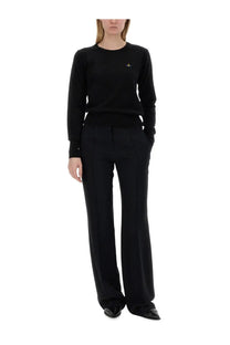 Vivienne Westwood women’s Bea shirt black long-sleeved sweater with small embroidered logo on left chest