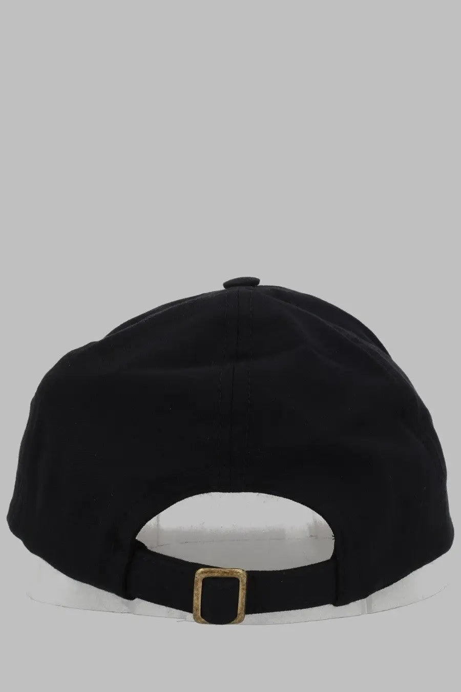 Vivienne Westwood women’s black baseball cap with gold-toned rectangular buckle and white inner lining