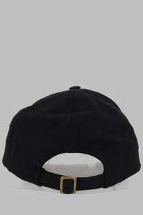 Vivienne Westwood women’s black baseball cap with gold-toned rectangular buckle and white inner lining