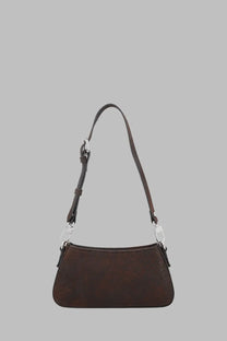 Vivienne Westwood women’s brown leather shoulder bag borsa spalla Tasha with sleek minimalist design and silver hardware