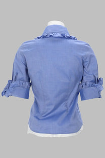 Vivienne Westwood Women's Camicia Toulouse Frill Blue