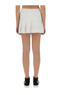 Vivienne Westwood women’s white pleated mini skirt with relaxed fit and side pockets for casual wear