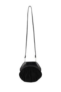 Vivienne Westwood women’s clutch Brooke black with ruched soft leather body and sleek top flap