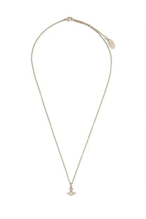Vivienne westwood women’s silver chain necklace with delicate pearl pendant and small gemstones in iconic design