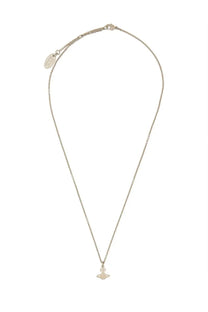 Vivienne westwood women’s silver chain necklace with minimalist orb logo pendant in a gold finish