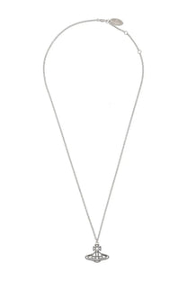 Vivienne Westwood women’s silver chain necklace with a geometric pendant and sparkling embellishments