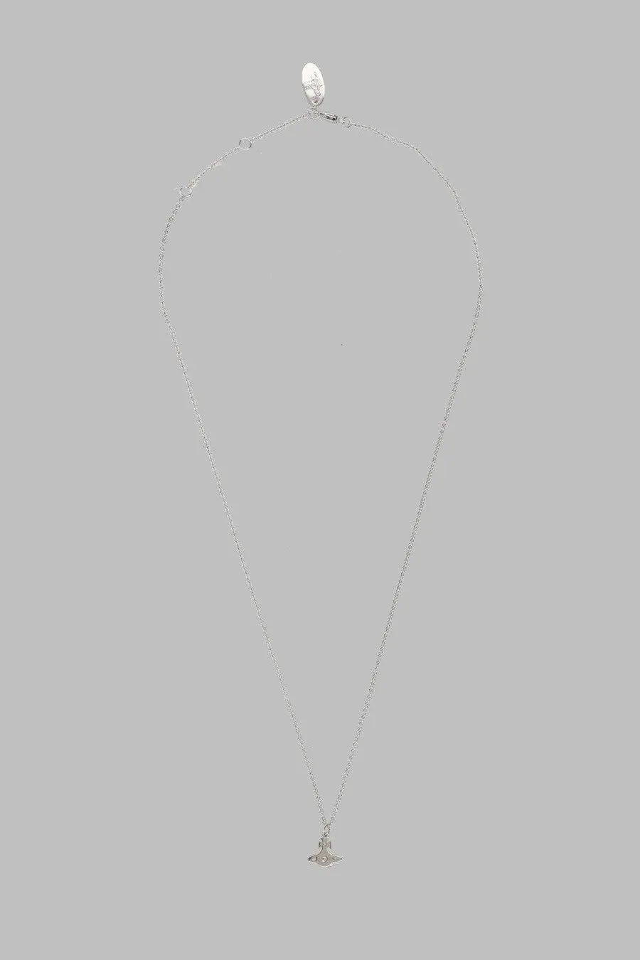 Vivienne Westwood women’s silver chain necklace featuring a small iconic bird pendant in London design