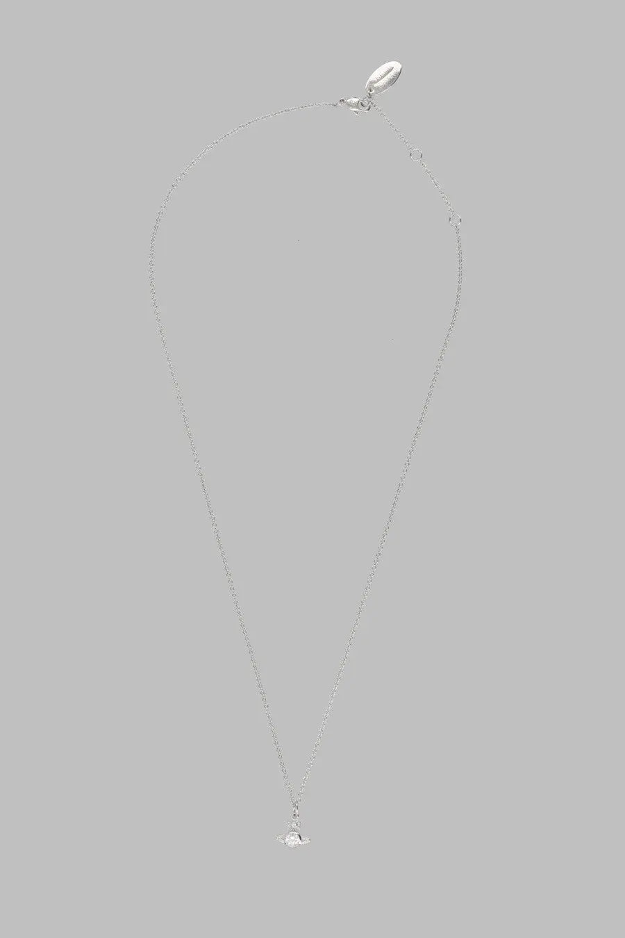 Vivienne Westwood women’s silver chain necklace with round gemstone pendant and oval-shaped clasp