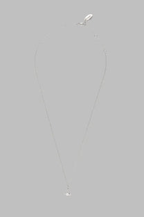 Vivienne Westwood women’s silver chain necklace with round gemstone pendant and oval-shaped clasp