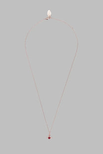 Vivienne Westwood women’s silver chain necklace with a small pendant featuring a red gemstone and pink accents