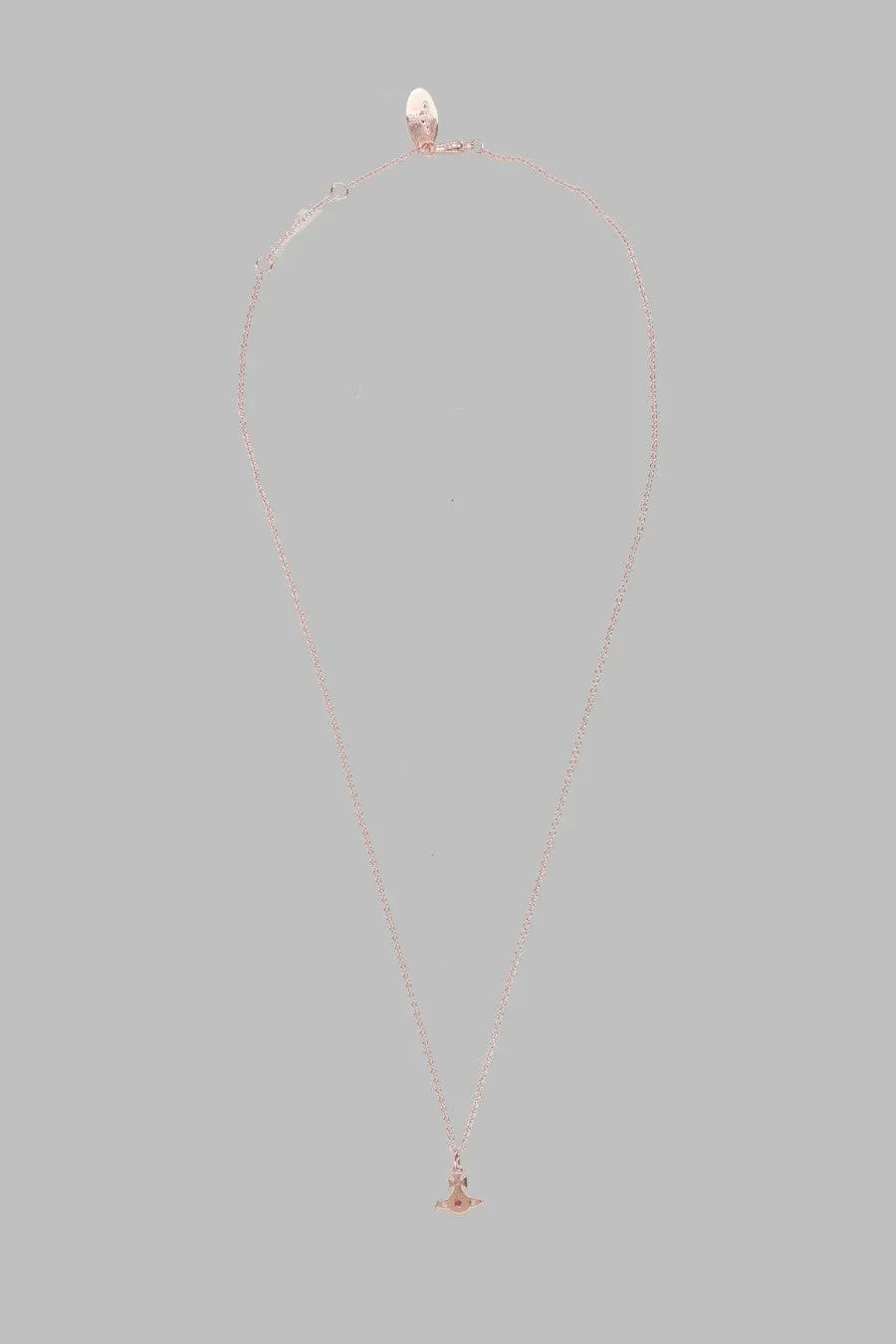 Rose gold vivienne westwood women’s necklace with small iconic london orb pendant in collana blue design