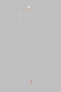 Rose gold vivienne westwood women’s necklace with small iconic london orb pendant in collana blue design