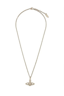 Vivienne Westwood women’s silver chain necklace with a sparkling planet-shaped pendant embedded with crystals