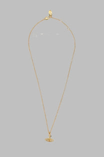 Vivienne Westwood women’s gold chain necklace with small round pendant featuring a central gemstone