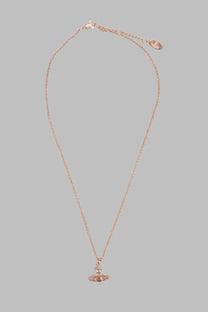Rose gold vivienne westwood womens collana necklace with classic orb pendant and delicate chain in gold tone