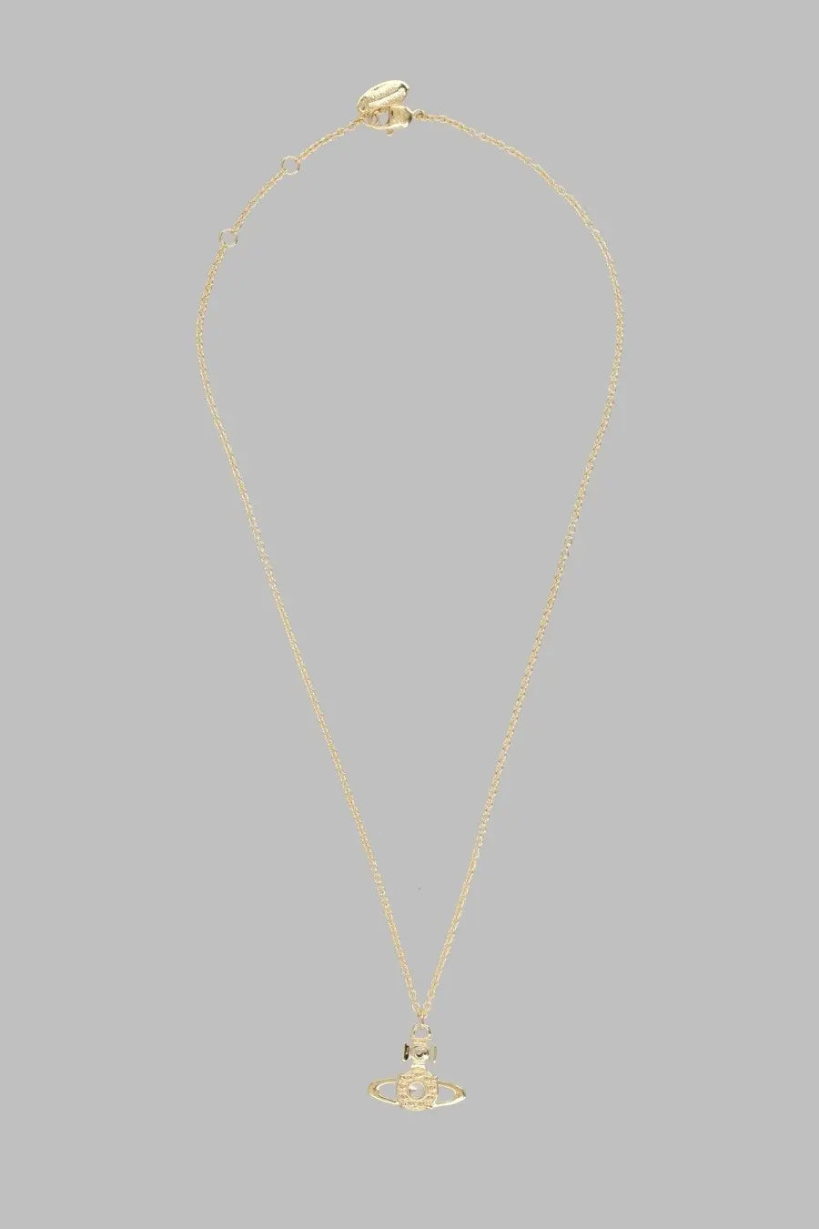 Gold-toned Vivienne Westwood women’s collana reina large necklace with classic orb pendant and delicate chain
