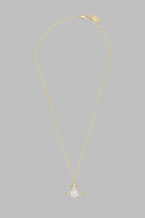 Vivienne westwood women’s collana reina large gold necklace with classic orb pendant featuring clear faceted crystal
