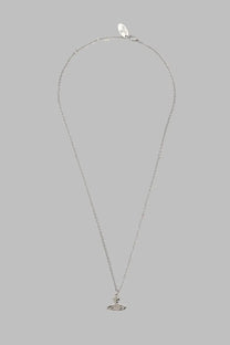 Vivienne Westwood women’s silver chain necklace with classic orb pendant featuring smooth polished finish and subtle engravings