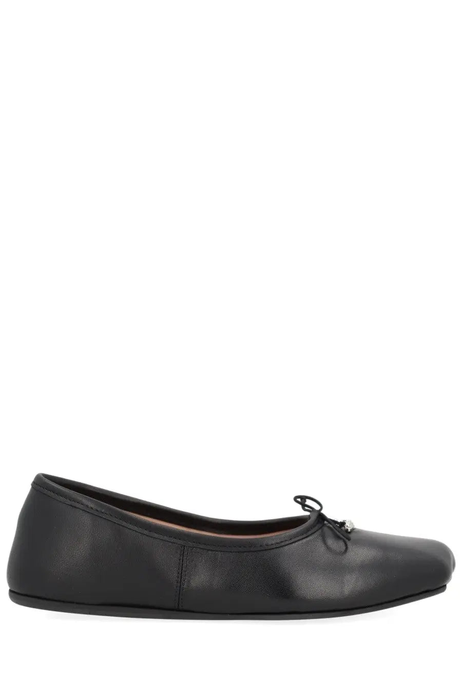 Vivienne Westwood women’s dancer Brigitte black leather ballet flat with small bow at the toe