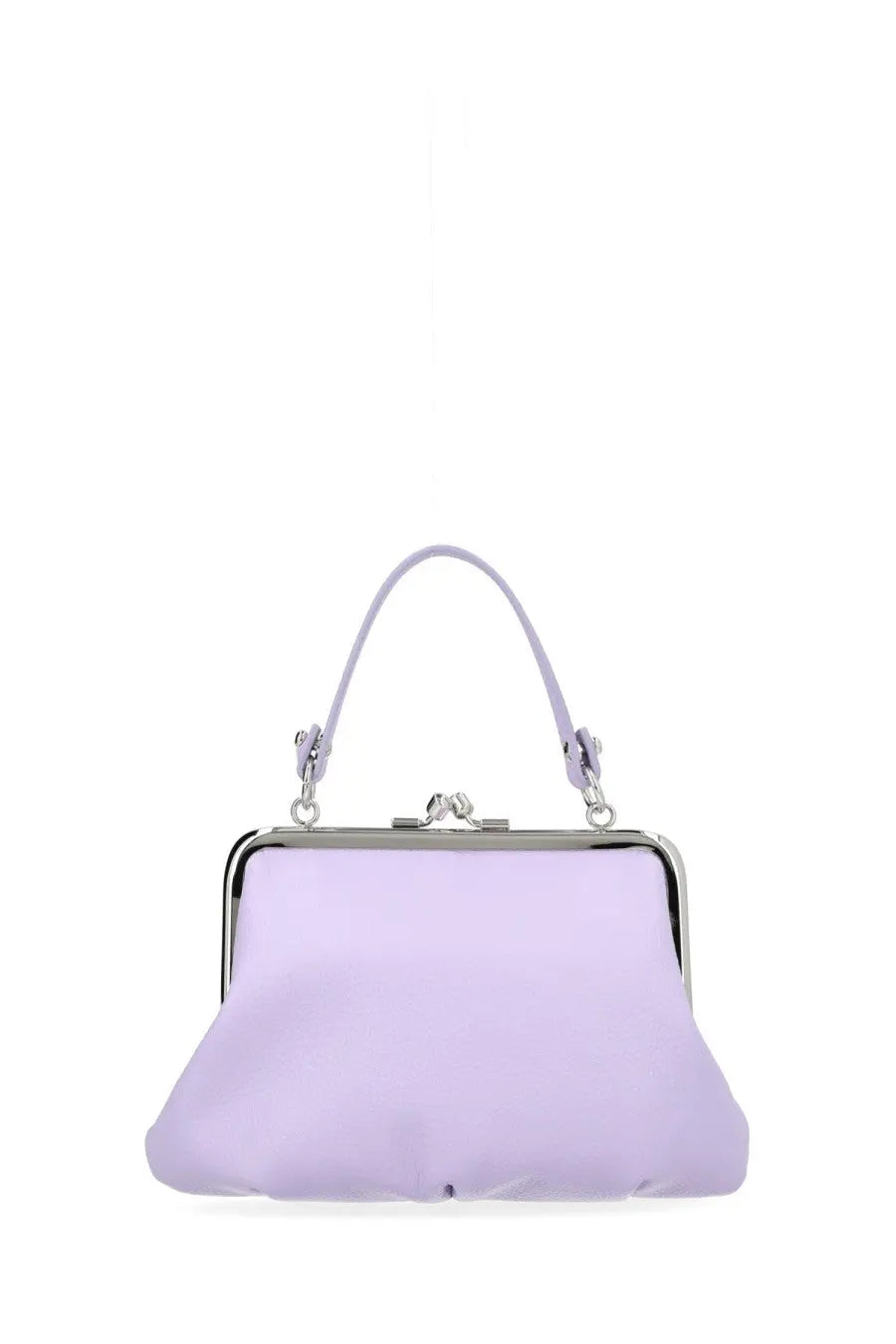 Vivienne westwood women’s granny frame bag purple lavender satin clutch with silver-toned frame and matching handle
