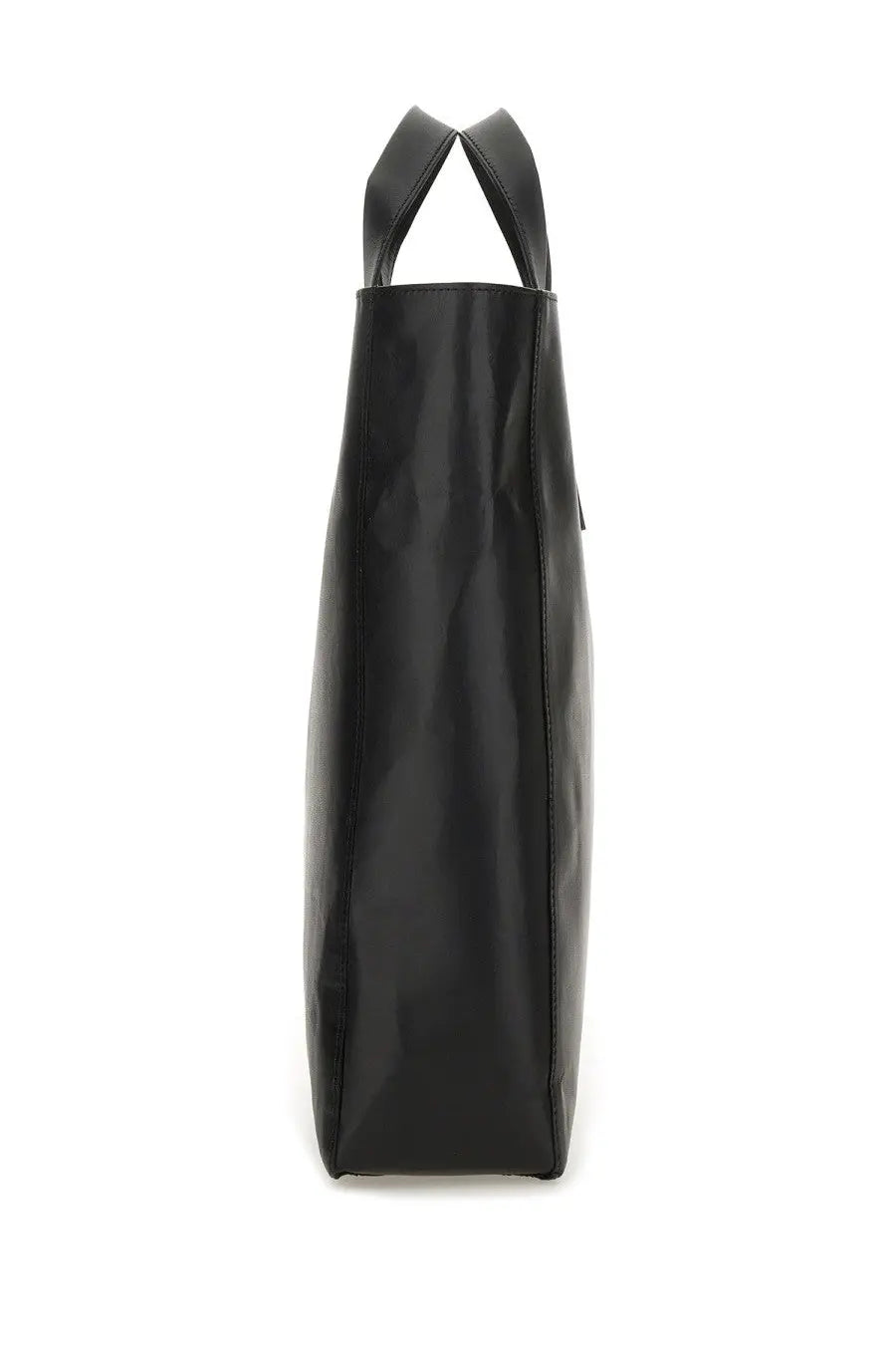 Black glossy leather Vivienne Westwood women’s medium Sarah tote bag with structured handles
