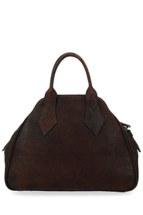 Vivienne Westwood women’s medium yasmine bag dark brown suede with rounded top and two sturdy handles