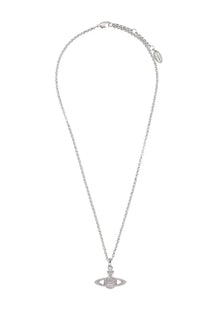 Vivienne westwood women’s mini bas relief silver chain necklace with sparkling planet pendant embedded crystals