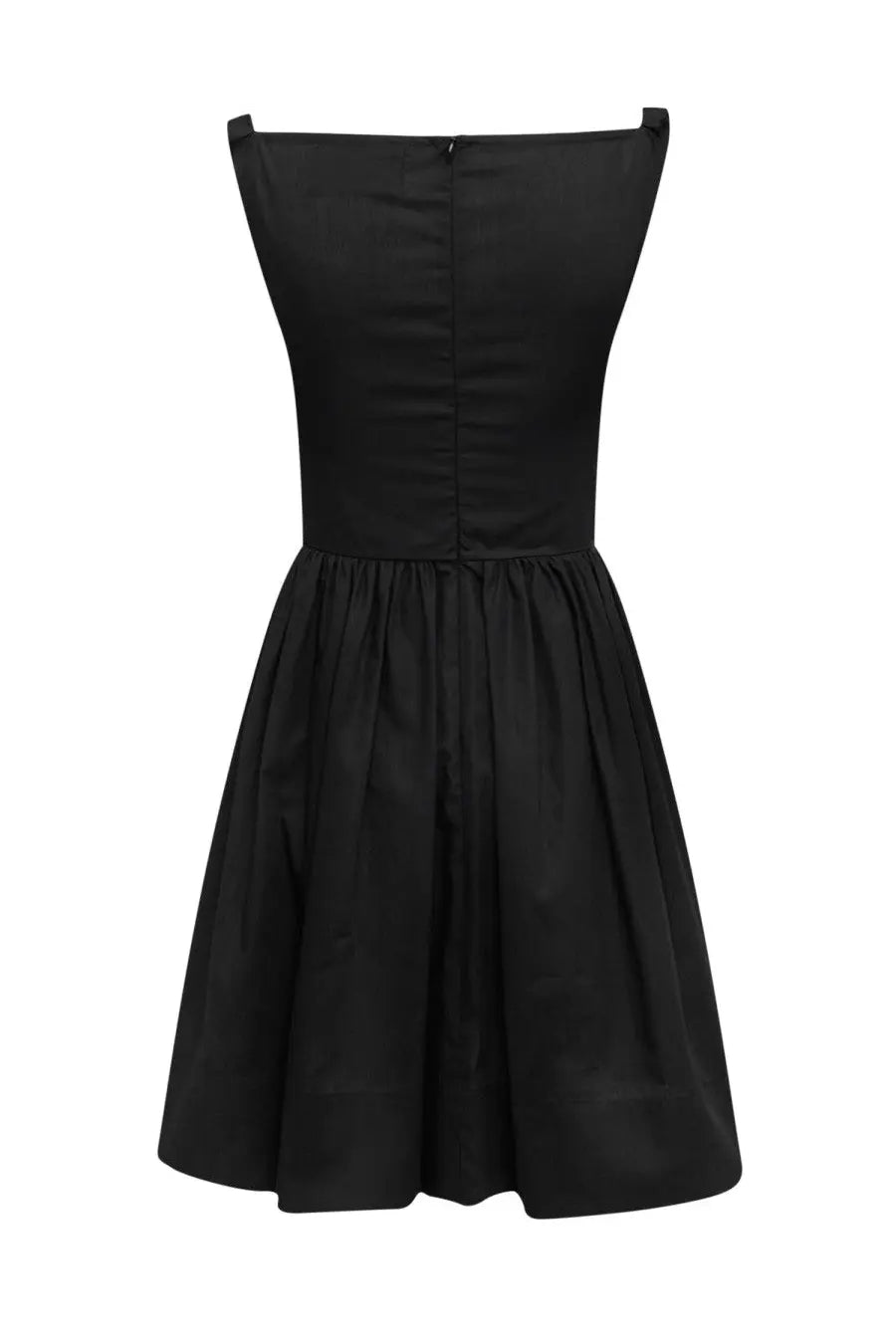 Vivienne Westwood women’s mini dress sunday black sleeveless a-line with fitted bodice and gathered waist
