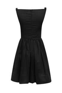 Vivienne Westwood women’s mini dress sunday black sleeveless a-line with fitted bodice and gathered waist