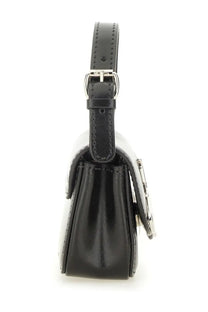 Vivienne Westwood women’s mini Linda bag black leather with silver-toned buckle and hardware front view