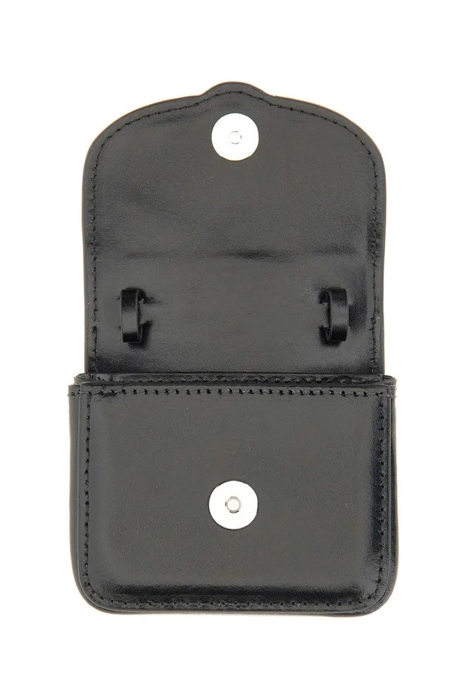 Vivienne westwood women’s mini linda bag black in black patent leather with silver snap buttons and stitched edges