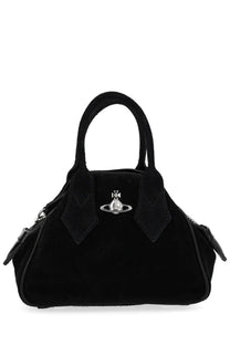 Vivienne westwood women’s mini yasmine bag black velvet handbag with silver orb logo emblem
