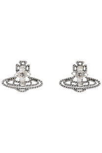 Vivienne westwood women’s orecchini coretta silver wire-wrapped orb earrings with twisted rope design and central cross motif