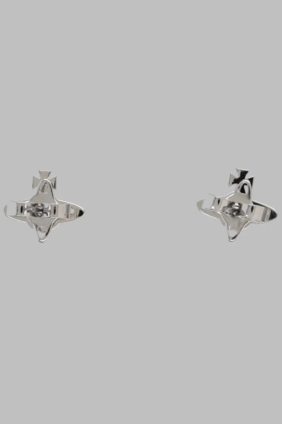 Vivienne westwood women’s orecchini farah con orb silver stud earrings with silver metallic four-pointed star design and central gemstone