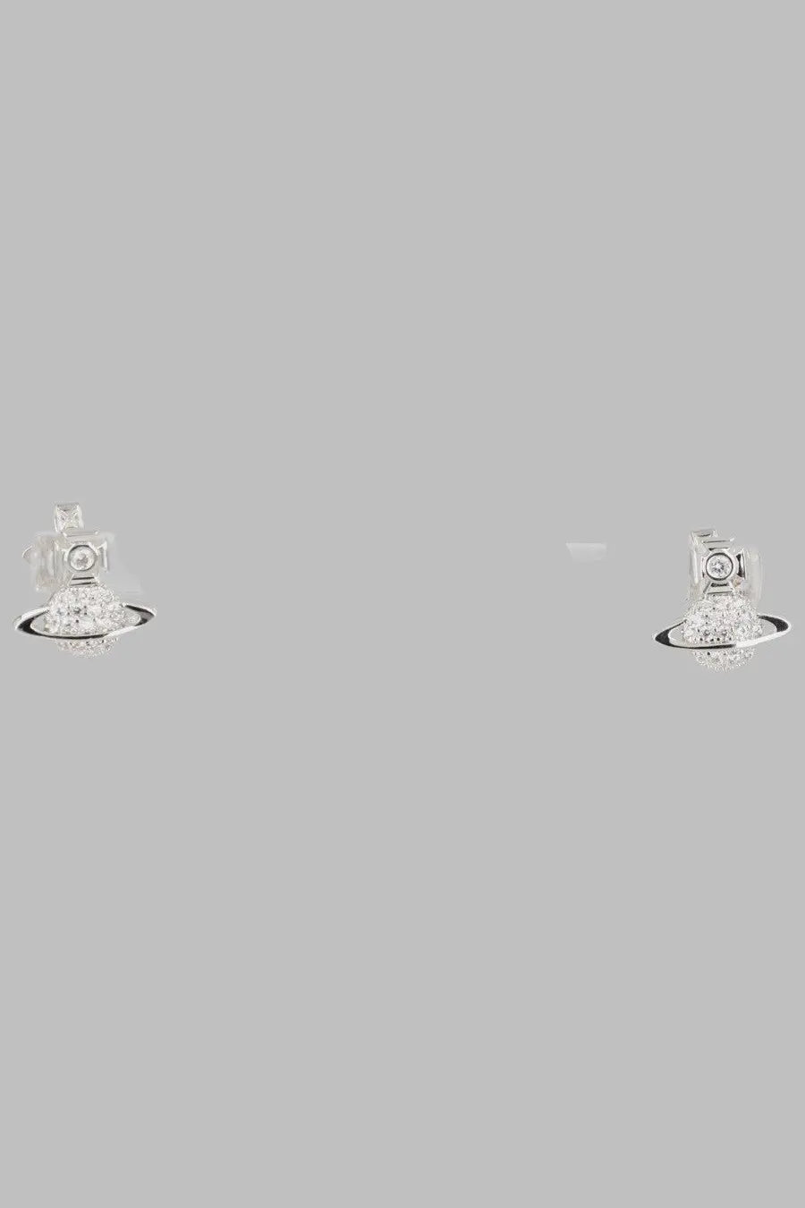 Vivienne westwood women’s orecchini tamia silver camera earrings with crystal-encrusted base and sleek black ring
