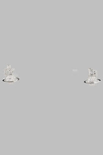 Vivienne westwood women’s orecchini tamia silver camera earrings with crystal-encrusted base and sleek black ring