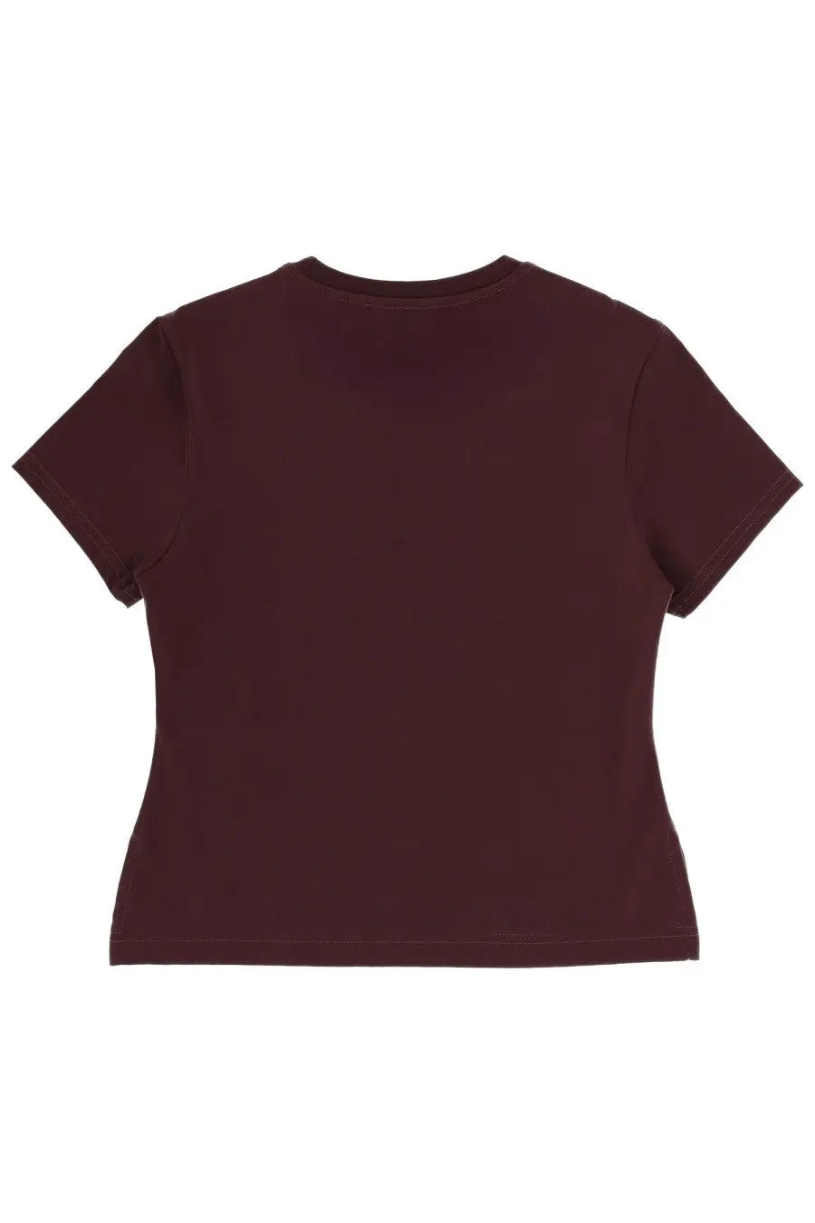 Vivienne Westwood women’s Paris Orb maroon short-sleeved crop top with round neckline and straight hem