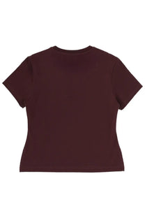 Vivienne Westwood women’s Paris Orb maroon short-sleeved crop top with round neckline and straight hem