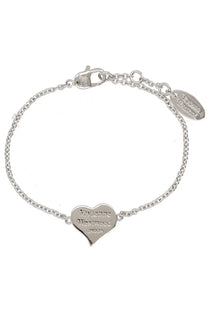 Vivienne Westwood women’s Petra bracelet silver with heart-shaped pendant delicate chain and branded tags