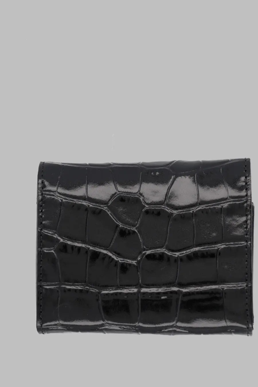 Vivienne westwood women’s portafoglio orb clasp black wallet in glossy black crocodile-embossed leather