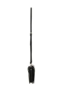 Vivienne westwood women’s black leather crossbody bag with minimalist design and silver-toned hardware